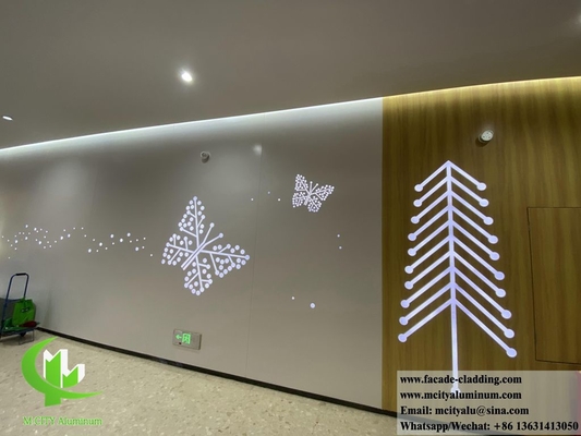 Poedergecoat, wit, van massief aluminium, 2 mm dik voor binnenwanddecoratie