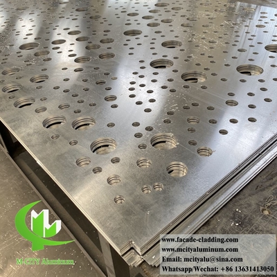 Ronde gaten perforatie ontwerp aluminium gevel metalen wand bekleding systeem