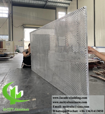 Decoratieve aluminium scherm metalen gevel panelen met geperforeerd patroon laser snij ontwerp