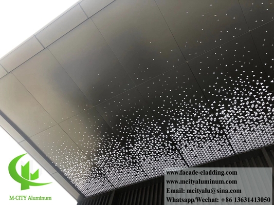 Geperforeerde metalen panelen aluminiumplaat voor gevel met houtkorrelkleur
