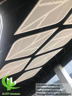 Metalen plafond met geperforeerd aluminiumpaneel voor gebouwde decoratie witte kleur
