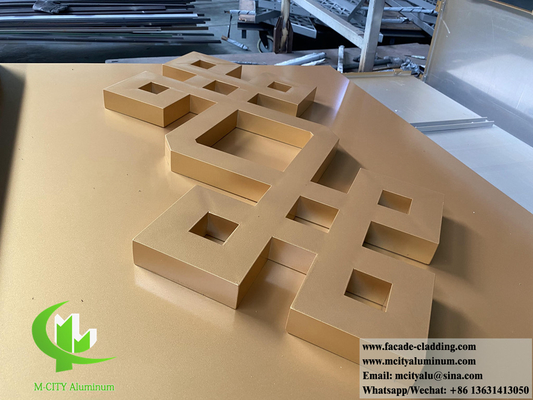 3D-ontwerp solide aluminium wand bekleding splinter kleur 3mm las buitenmuur gevel