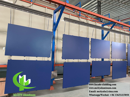 3 mm solide aluminium wandpaneel voor gebouw bekleding gevel binnen- en buitenversiering PVDF Blauwe kleur