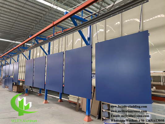 3 mm solide aluminium wandpaneel voor gebouw bekleding gevel binnen- en buitenversiering PVDF Blauwe kleur