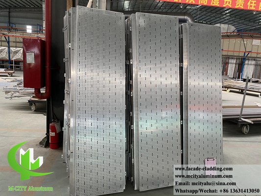 Metalen bekleding van aluminiumplaat met perforatiepatroon, ronde gaten, poederlaag pvdf