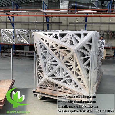 Solid aluminium paneel 3D metaal bekleding ontwerp brandwerend anti roest PVDF splinter kleur 3 mm dikte