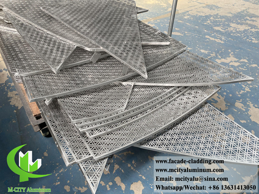 Metalen bekleding van aluminiumplaat met perforatiepatroon, ronde gaten, poederlaag pvdf