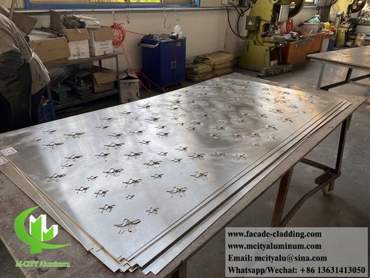 Metalen bekleding van aluminiumplaat met perforatiepatroon, ronde gaten, poederlaag pvdf