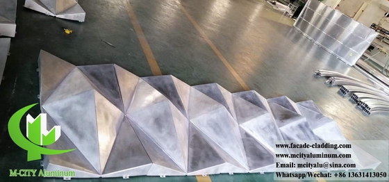 3D-metalen gevel aluminium bekleding hol ontwerp splinter kleur 1m x 1m 3mm dikte