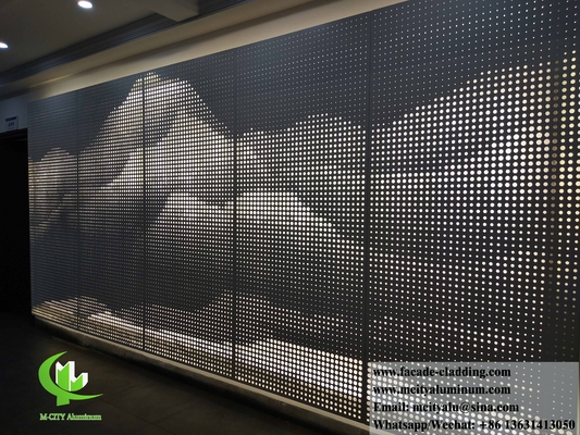 Solid aluminium geperforeerd paneel voor gevel, bekleding decoratie PVDF gouden kleur