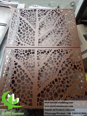 Tree Leaf design metalen gevel bekleding aluminium plaat met patronen 3mm dikte poeder gecoat
