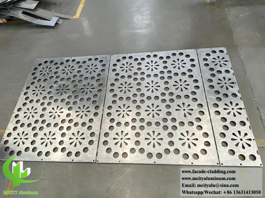 Metalen metalen met lasergesneden scherm, aluminium panelen met patronen, met een PVDF-poedercoating met kleuren