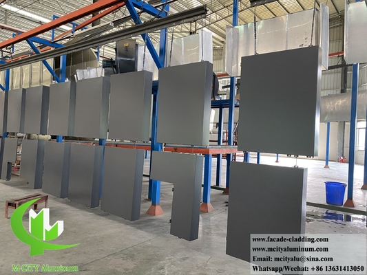 Massivwandbekleding metalen gevel aluminium panelen grijze kleur PVDF 15 jaar garantie