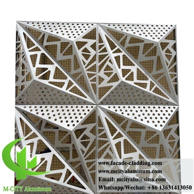 Aluminium wandbekleding Solid panelen 3D ontwerp met decoratieve patronen voor gebouw gevel