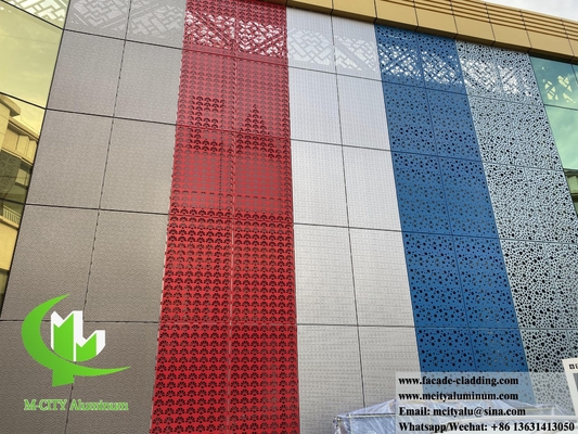 Decoratieve metalen wandbekleding aluminium gevel met patronen ontwerp PVDF 15 jaar kleur garantie