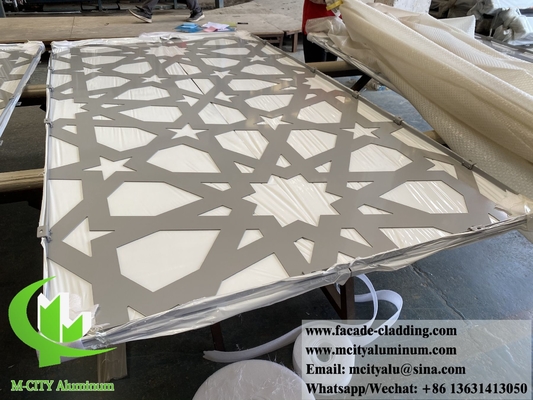 Geperforeerd metalen scherm van massief aluminium wandbekledingpoeder bedekt met grijs kleur met patronen