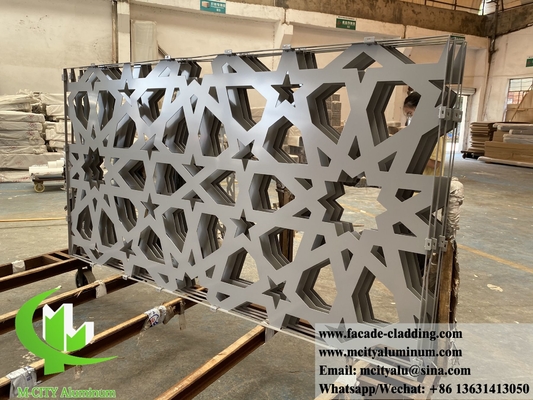 Decoratieve metalen schermen Aluminium laser gesneden panelen voor wandbekleding Grijze kleur met patronen