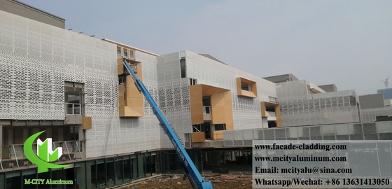 Geperforeerd aluminium plafond Vaste wandbekleding Poeder gecoat witte kleur