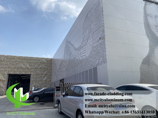Perforerende aluminium gevelbekleding PVDF Wit Duurzame coating 15 jaar Garantie 3 mm Dikte