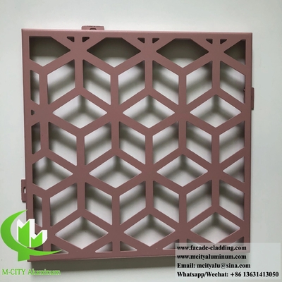 Houtkorrelkleur metalen scherm aluminium laser gesneden decoratieve metalen panelen voor venster gevelwandbekleding