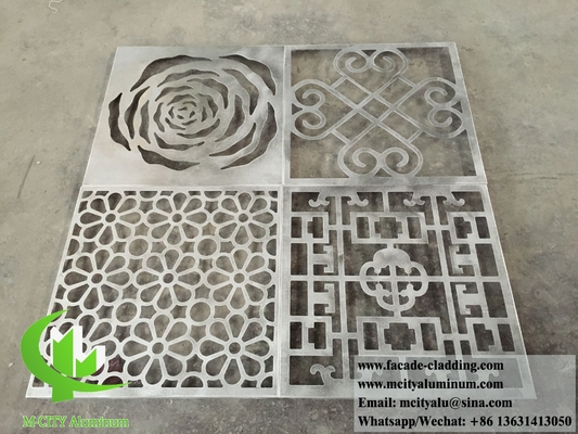 Decoratieve aluminium gevelbekleding met holle patronen voor metalen schermen