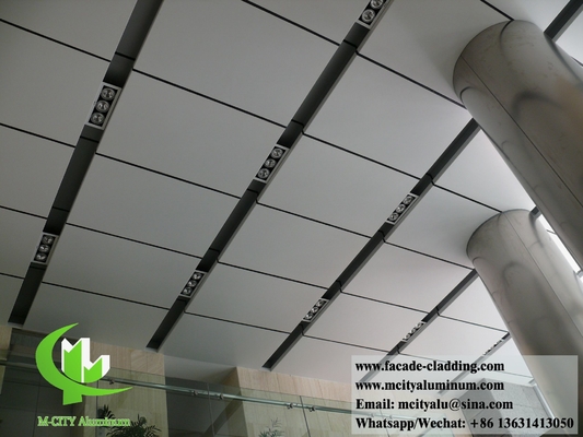 Metalen plafonds van massief aluminium paneels bekleding gevelpoeder gecoat geperforeerd plaat