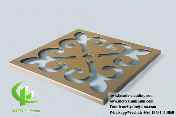 Laser gesneden metalen scherm Aluminium plaat patronen panelen PVDF coating 3 mm dikte