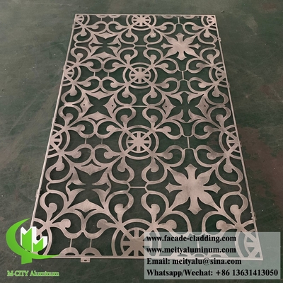Laser gesneden metalen scherm holle patronen gouden kleur architectonische wandbekleding panelen