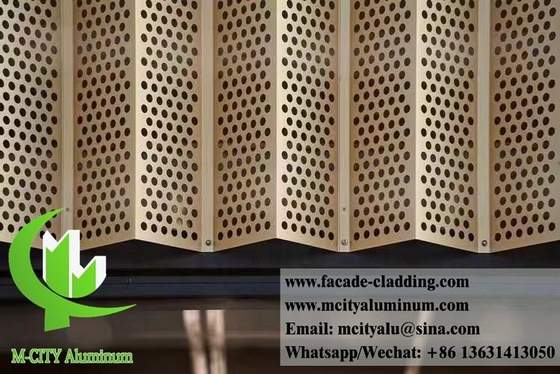 3D-metalen scherm met een geperforeerd patroon met een vaste aluminium bekleding voor de buitenwand