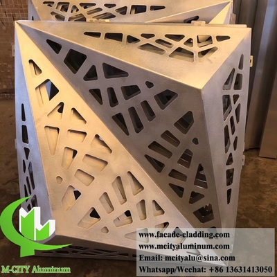 Metalen gevels Aluminium laser gesneden scherm 3D-vorm Buitenwandbekleding Decoratie Architectuur