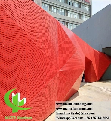 Geperforeerd metaalplaat 3D-ontwerp Aluminium panelen Gevel bekleding scherm
