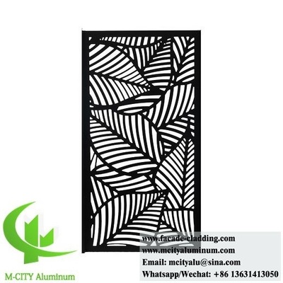 Aluminium decoratieve privacy panelen met laser gesneden patronen poeder bedekte zwarte kleur