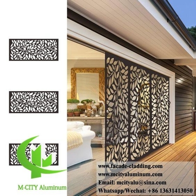 Aluminium decoratieve privacy panelen met laser gesneden patronen poeder bedekte zwarte kleur
