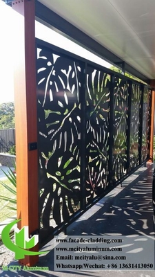 Decoratieve buitenshuis privacy panelen Metalen hek Aluminium scherm Met laser snij ontwerp