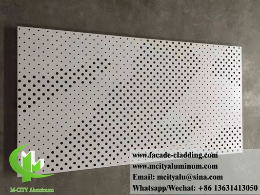 Metalen bekleding voor kolommen geperforeerde aluminiumplaat PVDF Gouden kleur Voor interieurversiering