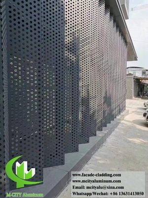 Metalen bekleding Perforerende plaat Metalen gevels Panelen Metalen grijs Kleur PVDF Weerbestendige