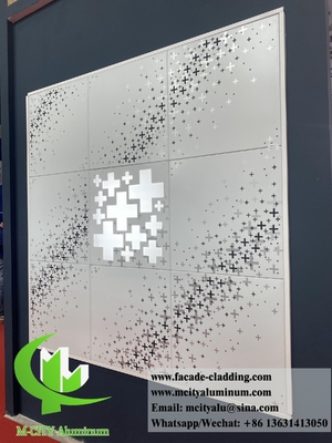 Perforated Metal Cladding Aluminium Shading Panel Met Frame PVDF Coating