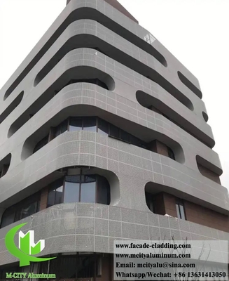Geperforeerd metalen bekleding gevelsysteem 3 mm dikte PVDF sliver aluminium schermen