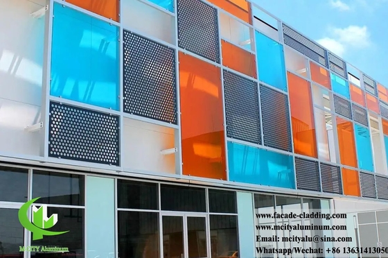Architectonisch metalen scherm Aluminiumplaat perforerend scherm Buiten gevel bekleding