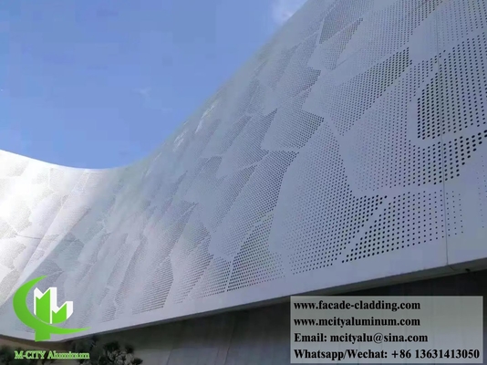 Geperforeerd metalen bekleding gevelsysteem 3 mm dikte PVDF sliver aluminium schermen