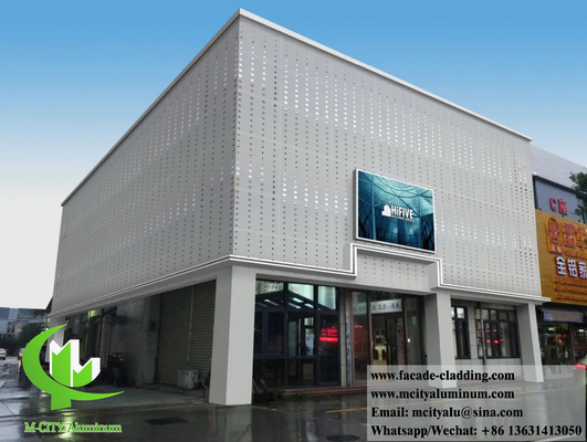 Geperforeerd metalen bekleding gevelsysteem 3 mm dikte PVDF sliver aluminium schermen