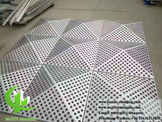 Metalen plafond Aluminium tegels Buiten- en binnenversiering 3D-vorm PVDF Gouden