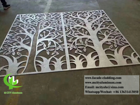 Metalen wandpanelen met lasergesneden aluminium schermruimteverdelers