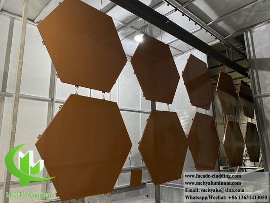 Metalen panelen Hexagon aluminium plaat voor gevel bekleding muur decoratie