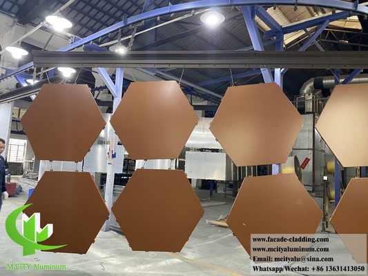 Metalen wandpaneel Hexagon aluminium plaat voor gevelbekleding 2 mm dikte