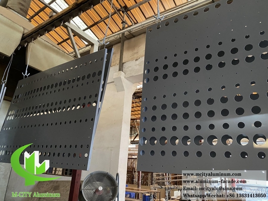 Geperforeerd metaalschermpoeder met gecoate grijze aluminiumplaat voor wandbekleding