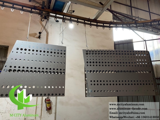 Geperforeerd metaalschermpoeder met gecoate grijze aluminiumplaat voor wandbekleding