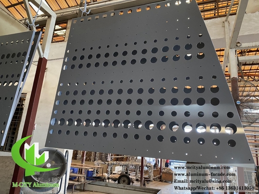 Geperforeerd metaalschermpoeder met gecoate grijze aluminiumplaat voor wandbekleding