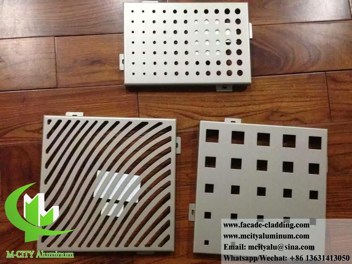 Perforeren van aluminium bekledingspaneel solide splinter gebogen ...