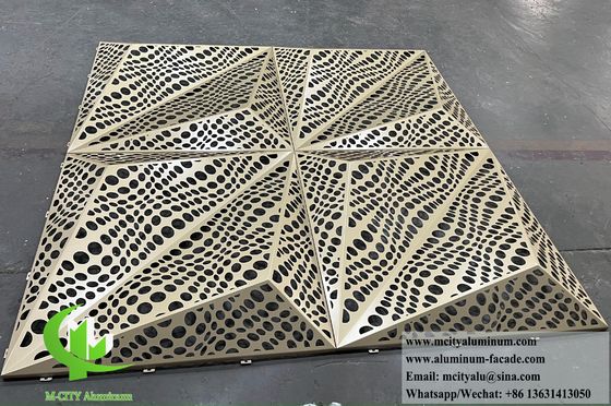 Goede prijs 3D-metalen bekledingspaneel met PVDF-coating en geperforeerd ontwerp voor aanpasbare RAL-kleurige gevelsystemen online